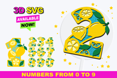 lemon Numbers 3D SVG Product Image 1