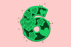 Emerald Heart Gem Numbers 3D SVG Product Image 4