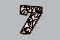 swirl pattern 3D SVG Numbers | floral pattern birthday SVG Product Image 4