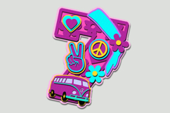 Groovy Van Daisy Numbers 3D SVG Product Image 4