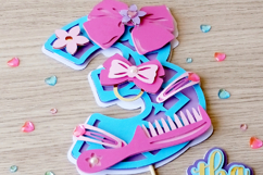 Bow Hair Numbers 3D SVG Product Image 4