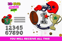 Cake Topper SVG Football Product Image 1