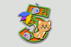Kitten Numbers 3D SVG Product Image 4