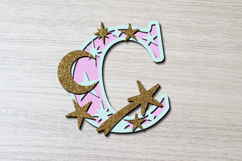 Alphabet 3D SVG moon and stars Product Image 4