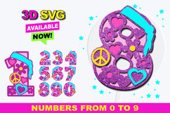 Groovy Van Daisy Numbers 3D SVG Product Image 1
