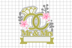 Anniversary Mr and Mrs Topper 3D SVG Product Image 2