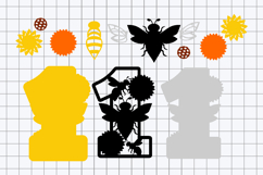 Sunflowers, Bee the Sunshine Numbers 3D SVG Product Image 3