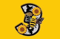 Sunflowers, Bee the Sunshine Numbers 3D SVG Product Image 4