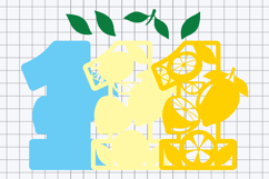 lemon Numbers 3D SVG Product Image 3