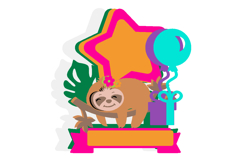Baby Sloth Cake Topper 3D SVG Product Image 3