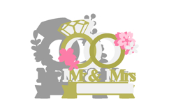 Anniversary Mr and Mrs Topper 3D SVG Product Image 3
