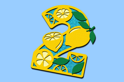 lemon Numbers 3D SVG Product Image 4