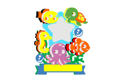 Cute sea animals Cake Topper 3D SVG Product Image 3