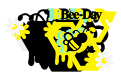 bee day Cake Topper 3D SVG Product Image 3