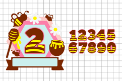 Bee cake topper 3D SVG Product Image 2