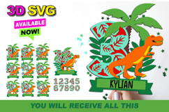 Dinosaur Topper numbers 3D SVG Product Image 1