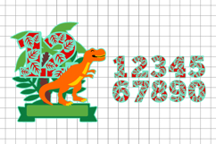 Dinosaur Topper numbers 3D SVG Product Image 2