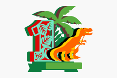 Dinosaur Topper numbers 3D SVG Product Image 3