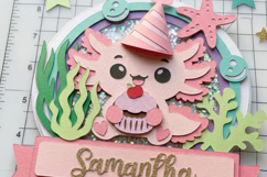 Axolotl Birthday Shaker 3D Cake Topper SVG Product Image 4