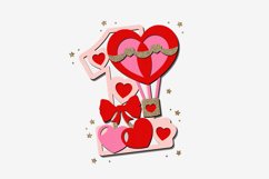 Valentines Day Numbers 3D SVG Product Image 4