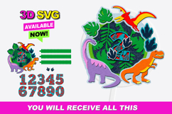 Shaker cake topper SVG Dinosaur Product Image 1