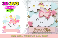 Clouds Baby Name Rainbow 3D SVG Product Image 1