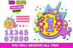 Unicorn cake topper SVG Spa Product Image 1