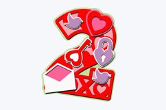 Valentines Day Numbers 3D SVG Product Image 4