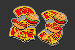 Fast Food Numbers 3D SVG Product Image 4