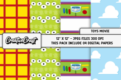 Toys Movie Digital Papers, scrapbooking backgrounds designs Product Image 1