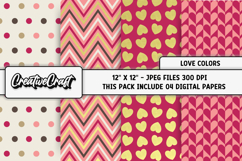 Love Colors Digital Papers, scrapbooking backgrounds designs Product Image 1