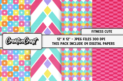 Fitness Cute Digital Papers, scrapbook backgrounds designs Product Image 1
