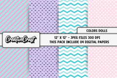 Colors Dolls Digital Papers, scrapbook backgrounds designs Product Image 1
