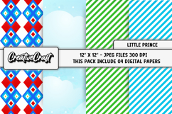 Little Prince Digital Papers, scrapbook backgrounds designs Product Image 1