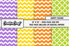 Happy Colors Digital Papers, scrapbook backgrounds designs Product Image 1