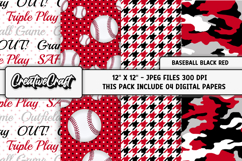 Baseball Sport Digital Papers, background designs, scrapbook Product Image 1