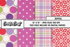 Joyful Digital Papers, scrapbooking backgrounds designs Product Image 1