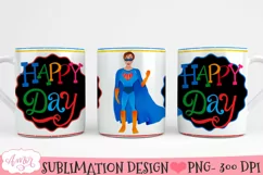 Happy father's day mug wrap sublimation PNG | 15oz 11oz mugs Product Image 2