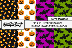 Happy Halloween Digital Papers, scrapbook background designs Product Image 1