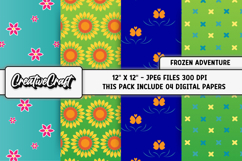 Frozen Adventure Digital Papers, scrapbook background design Product Image 1