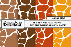 Animal Print Digital Papers, scrapbook backgrounds designs Product Image 1