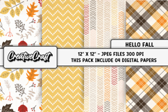 Autumn Fall Digital Paper, thanksgiving digital scrapbook Product Image 1