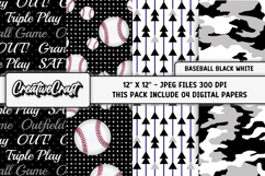 Baseball Sport Digital Papers, background designs, scrapbook Product Image 1