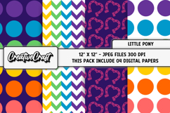 Little Pony Digital Papers, scrapbooking backgrounds designs Product Image 1