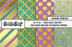 Jasmine Princess Digital Papers, scrapbooking backgrounds Product Image 1