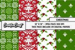 Christmas Digital Paper, christmas digital scrapbooking Product Image 1