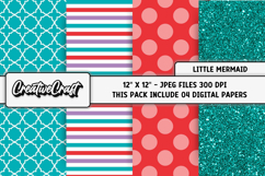 Little Mermaid Digital Papers, scrapbook backgrounds designs Product Image 1