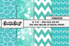 Turquoise Digital Paper, turquoise digital scrapbook design Product Image 1