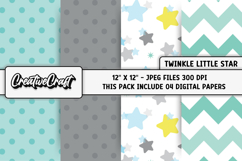 Twinkle Little Star Digital Paper, night illustration design Product Image 1