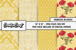 Princess Roses Digital Papers, scrapbook backgrounds design Product Image 1